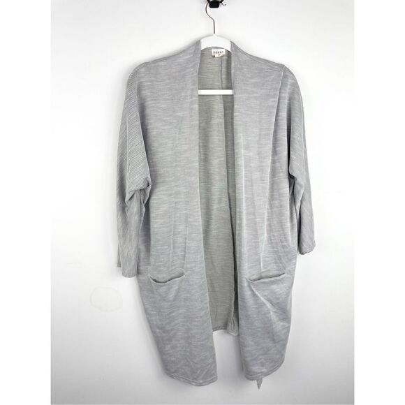 Donni Women's Gray Beige Long‎ Sleeve Cardigan Open Front Casual Lightweight OS - Picture 1 of 9